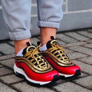 NWT Nike Air Max 97 Red/Gold Sneaker/Shoe